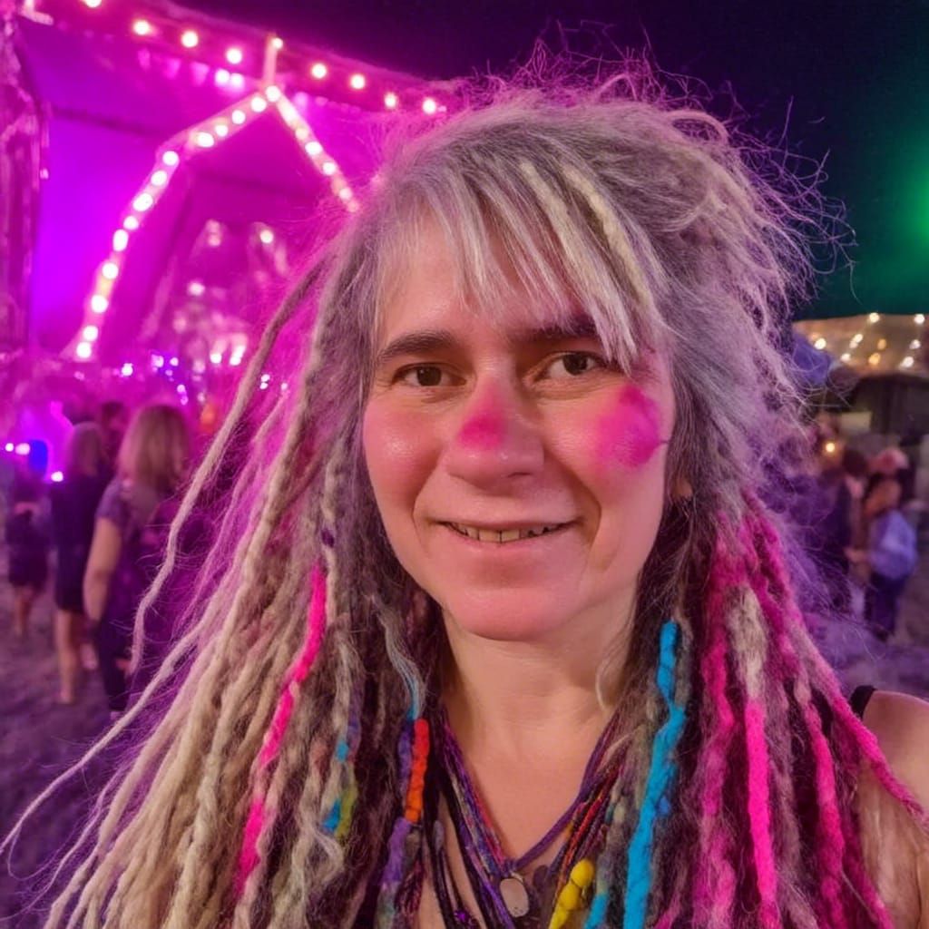 Nina at Burning Man Festival with Face Paint