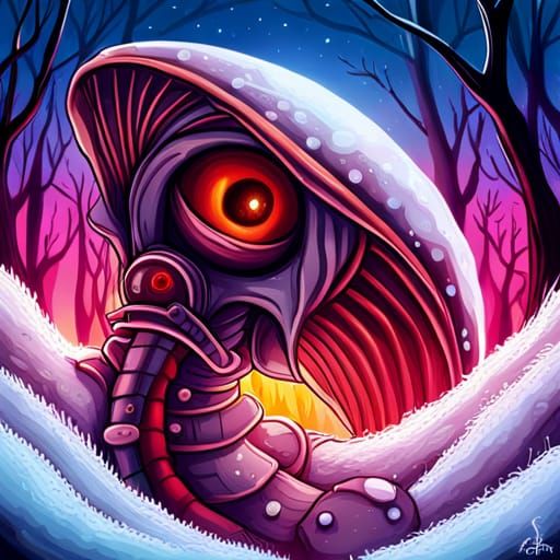 Glass Worm in Ribcage: Detailed Splash Art