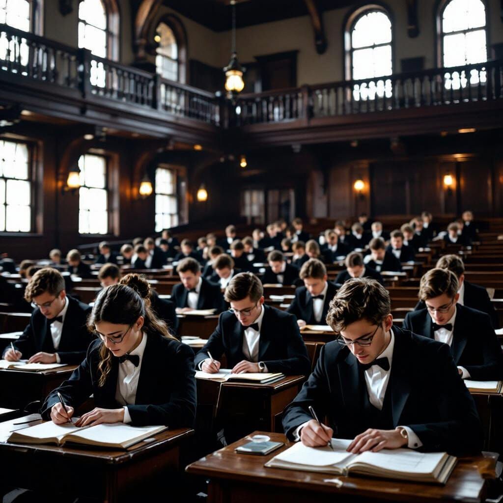 Students in Dark Lecture Hall: Moody Photography