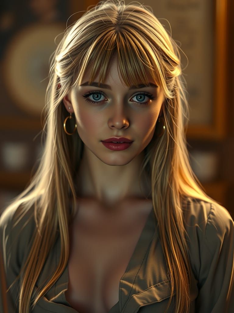 Romantic Portrait of a Swedish Woman in Art Nouveau Style