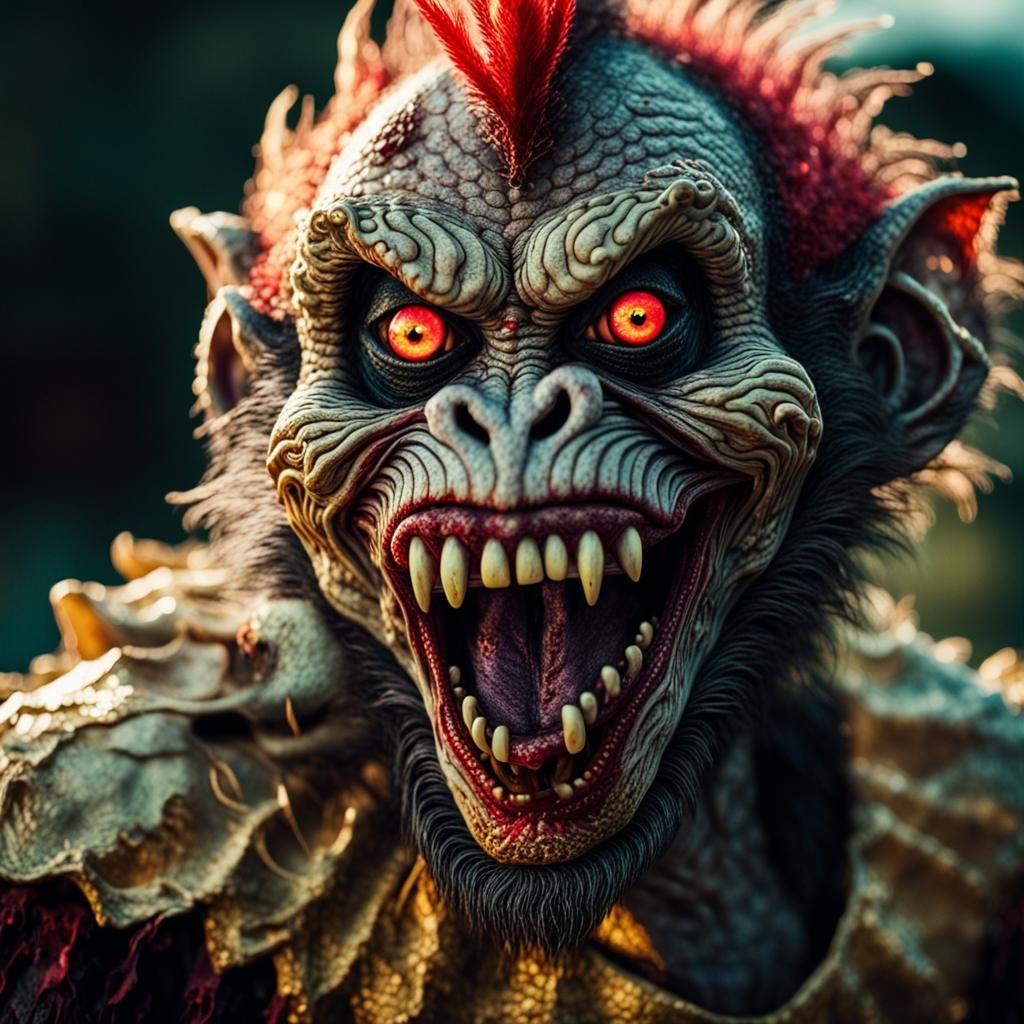 Zombie Monkey Dragon Hybrid in Film Still