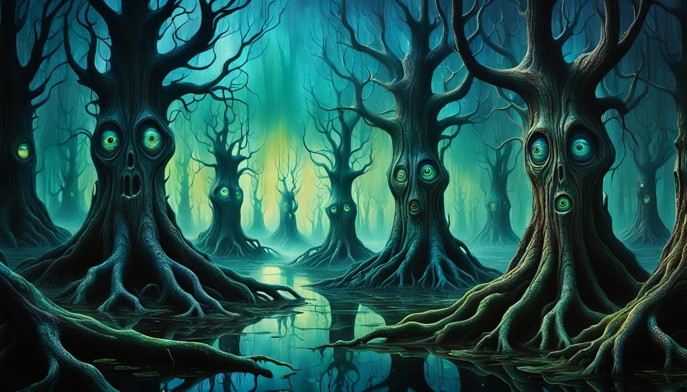Magical Tree Beings Guarding the Swamp