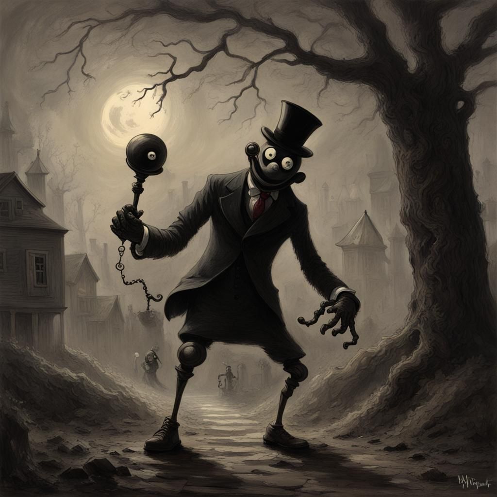 Horrific Mr. Game and Watch in Doré Style