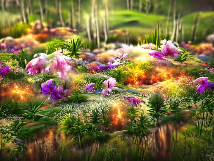 Beautiful 8K Fantasy Floral Landscape