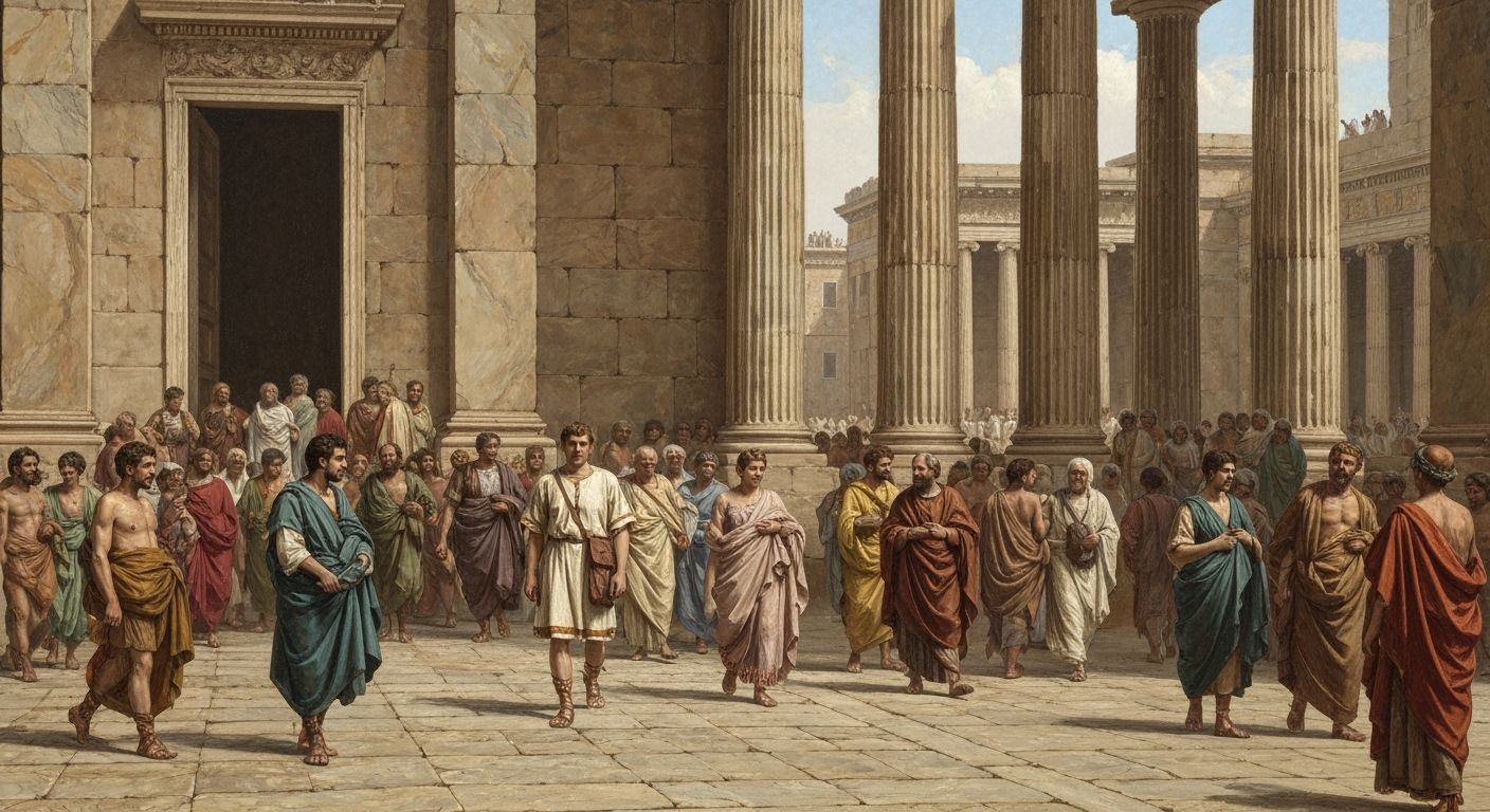 Ancient Rome Street Scene in Neoclassical Style