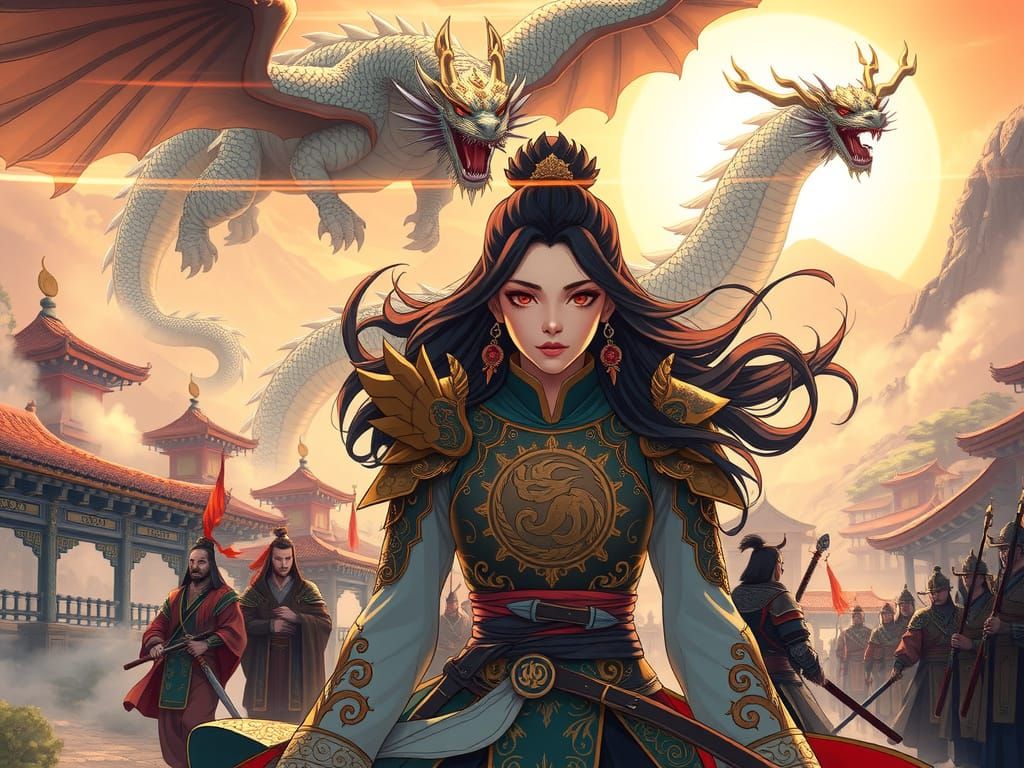 Anime-Inspired Warrior Descends on Serene Chinese Village