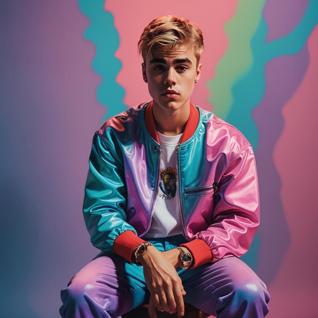 Vibrant Pop Art Portrait with Neon Accents