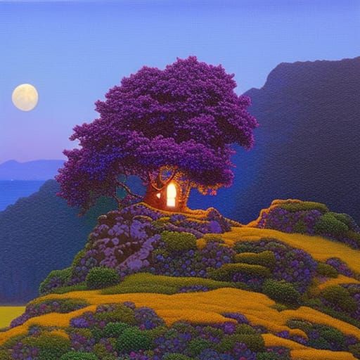 Overgrown Ruined Greek Temple in Ethereal Light