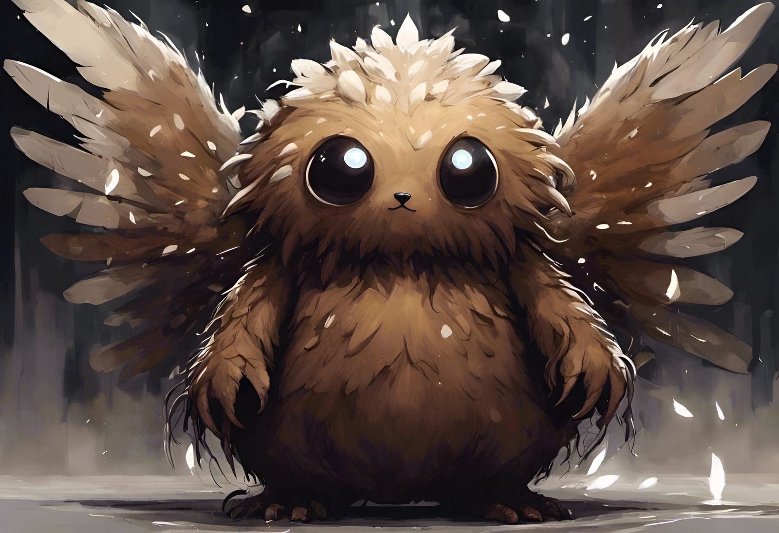 Winged Furball in Detailed Speedpaint Style