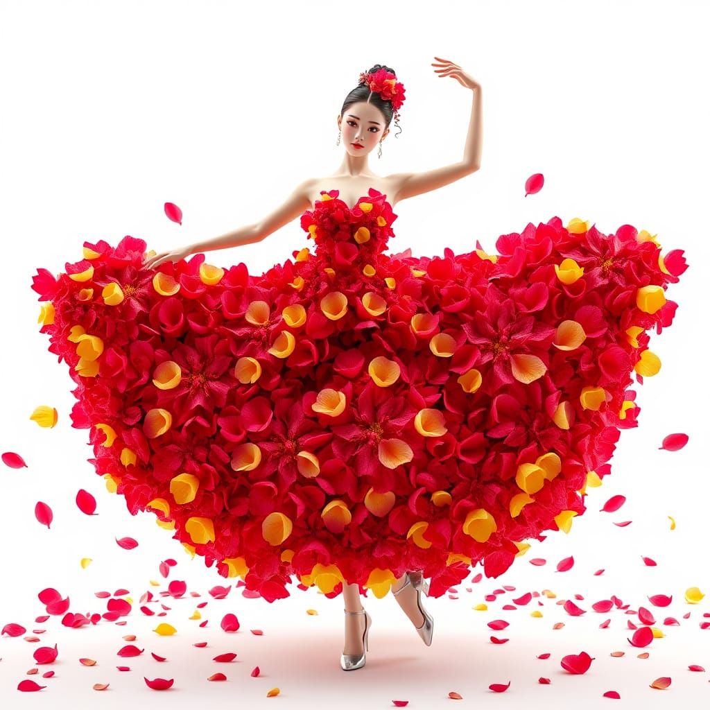 Hydrangea Dress: Elegant 3D Anime Art