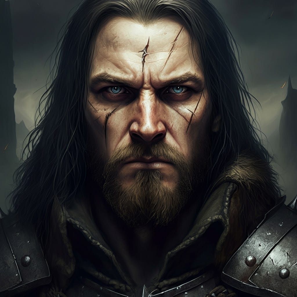 Grimdark Fantasy Landscape in Darkened Medieval Style