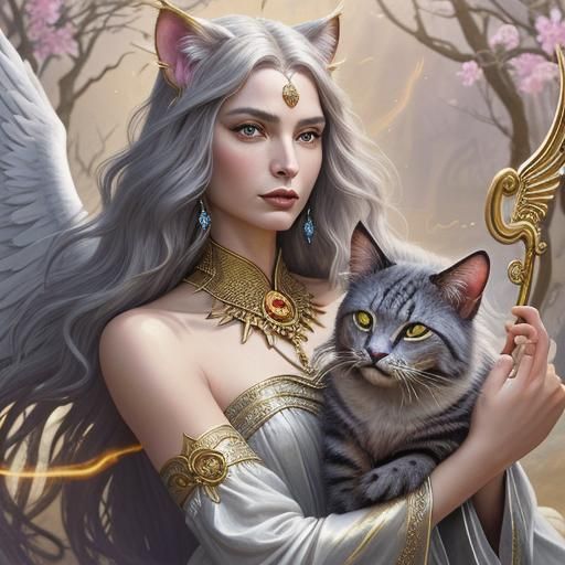 Phoenix Angel Warrior Portrait in Dark Fantasy Style