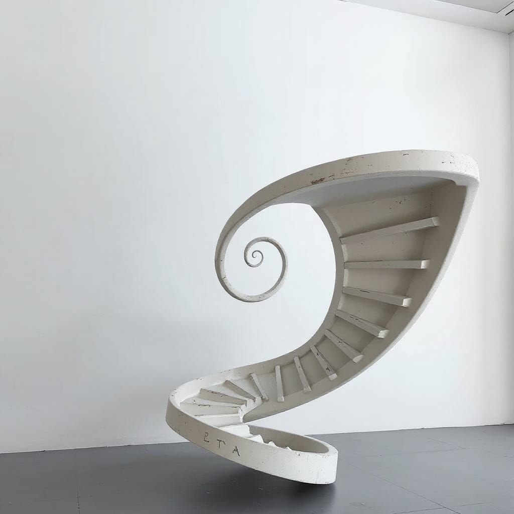 Surreal Minimalist Sculpture Depicts Infinite Spiral Stairca...
