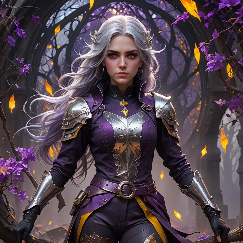 Young Witch Portrait in Dark Fantasy Style