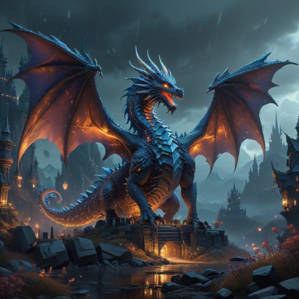 Majestic Crystal Dragon Born from Gemstone World