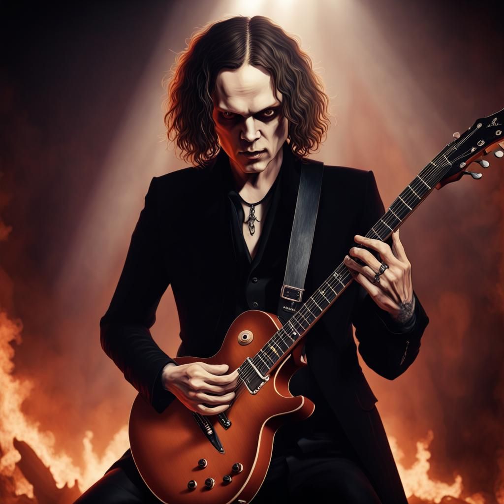 Musician in Hell: A Hyperrealistic Guitar Performance