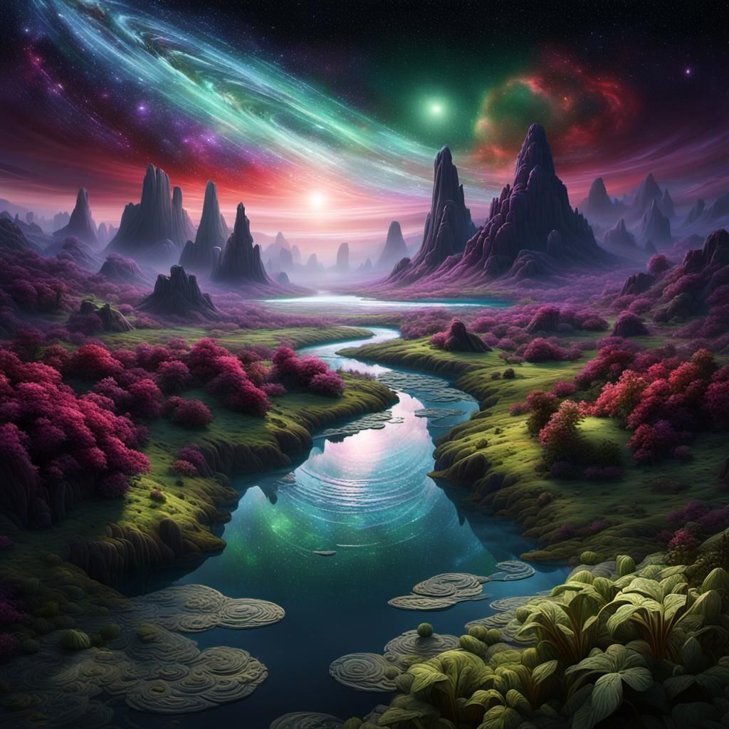 Valley of Exotic Plants in Galaxy Center