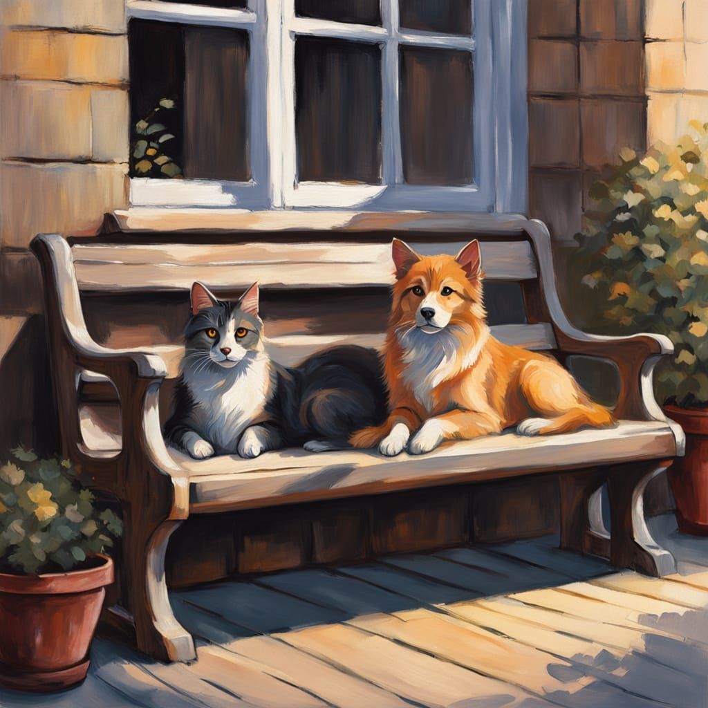 Whimsical Friends Share a Cozy Moment