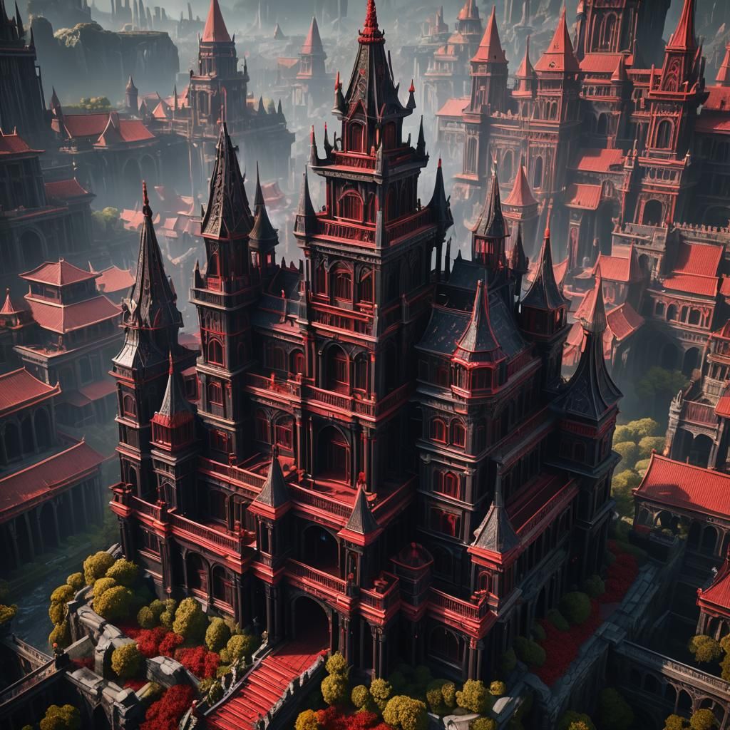 Fantastical Licorice Palace: Detailed Matte Painting
