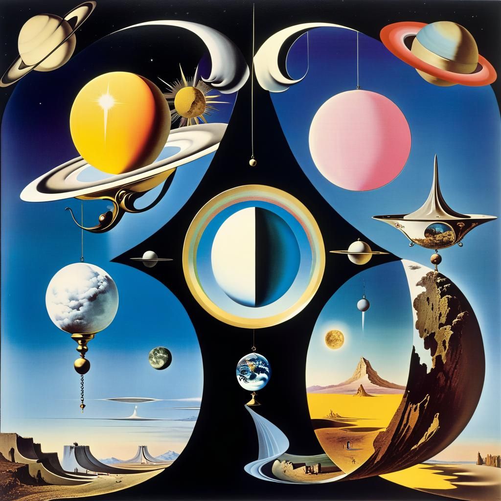 Dreamlike Surrealism Collage Inspired by Masters