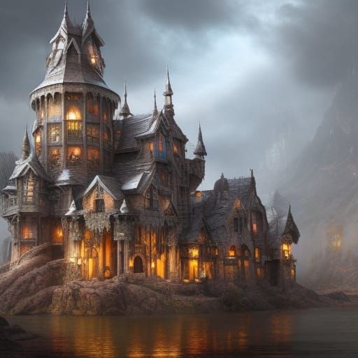 Epic Empyrean Castle Digital Matte Painting