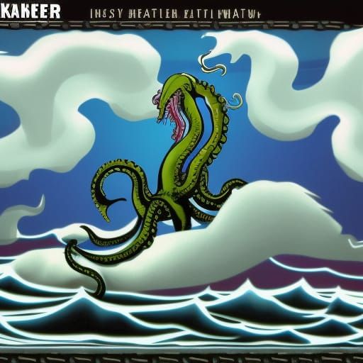Realistic Kraken Emerges From The Water