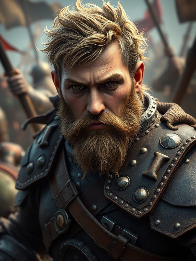 Majestic Dwarf Warrior in High-Fantasy Armor