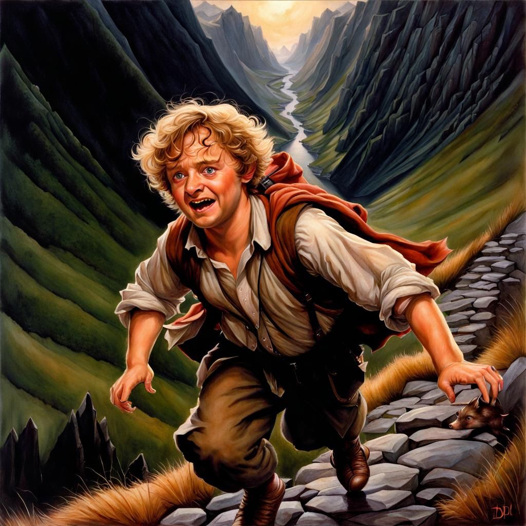 Samwise Carries Frodo into Mount Doom
