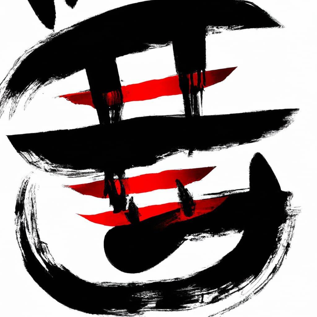 Tachisme: Dynamic Brushwork of Esoteric Symbols