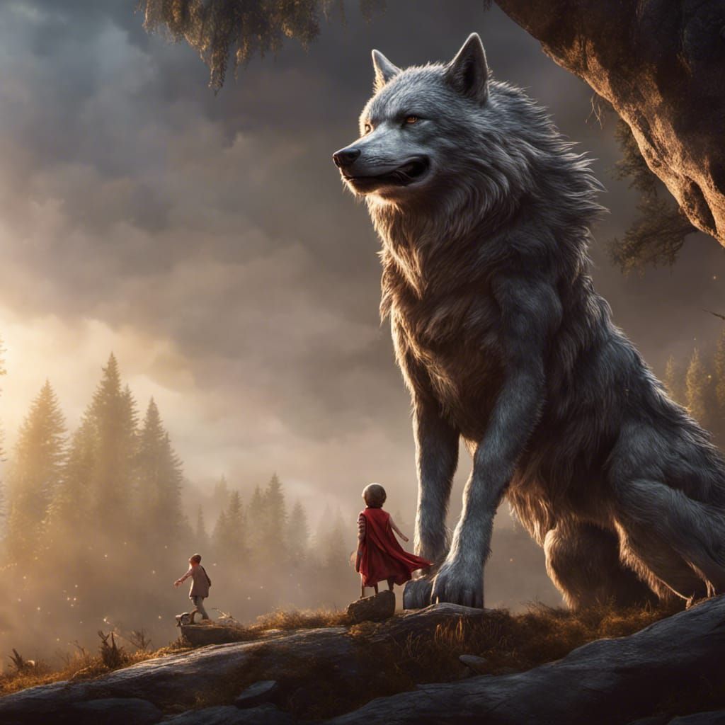 Little Red Riding Hood and Wolf in 3D