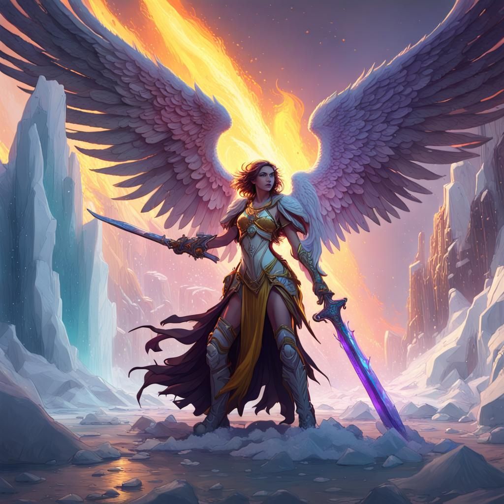 Ice Angel vs Fire Monster in Frozen Battle