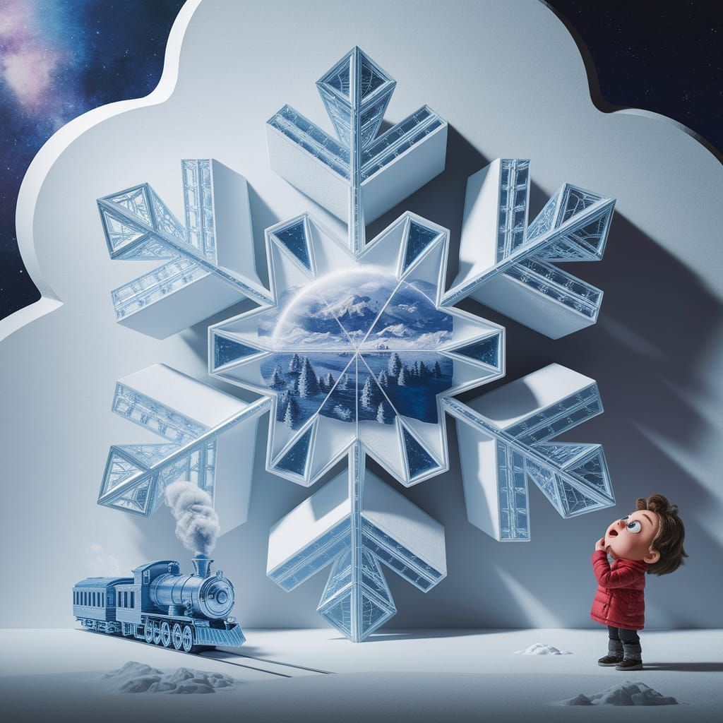 Giant Crystal Snowflake Reveals Fantasy World with Crystal T...