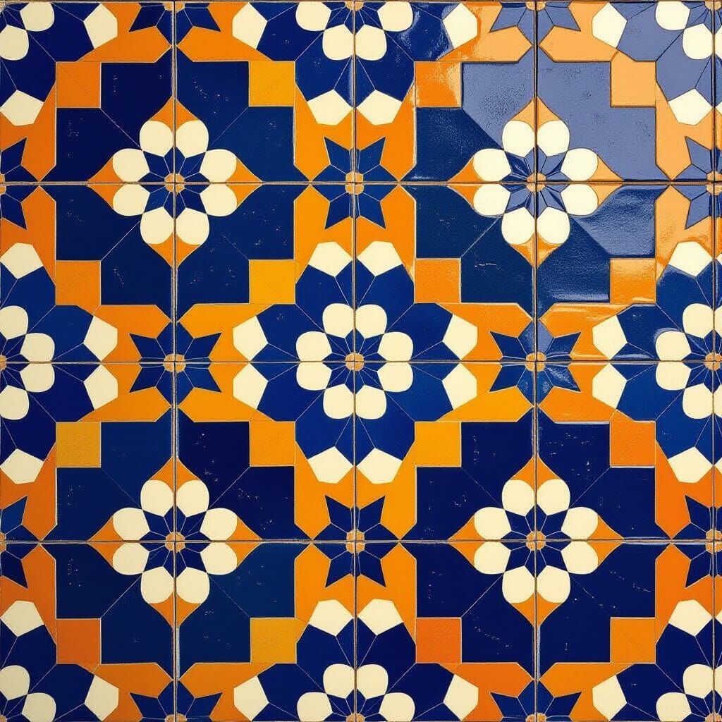 Handmade Moroccan Zellige Tiles in Photorealistic Detail