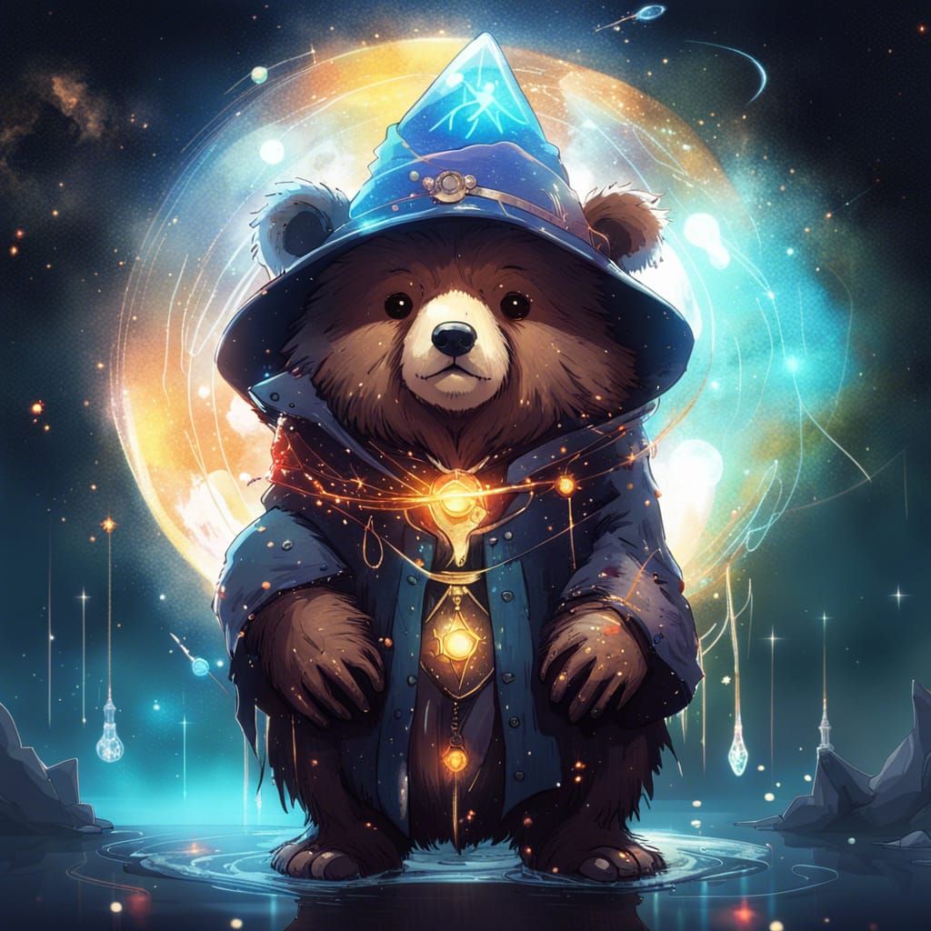Anime Bear Wizard in Space