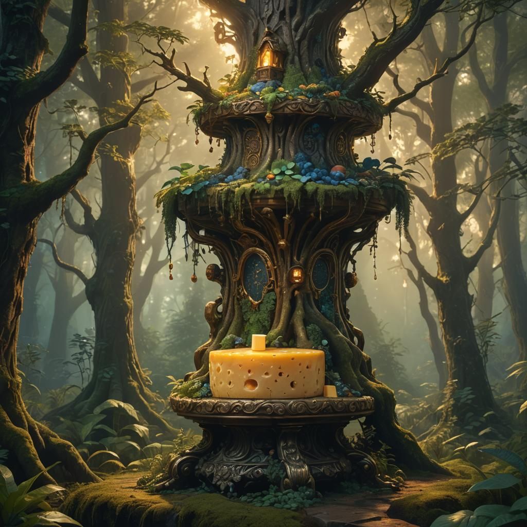 Glowing Cheese Cabinada in Mystical Forest