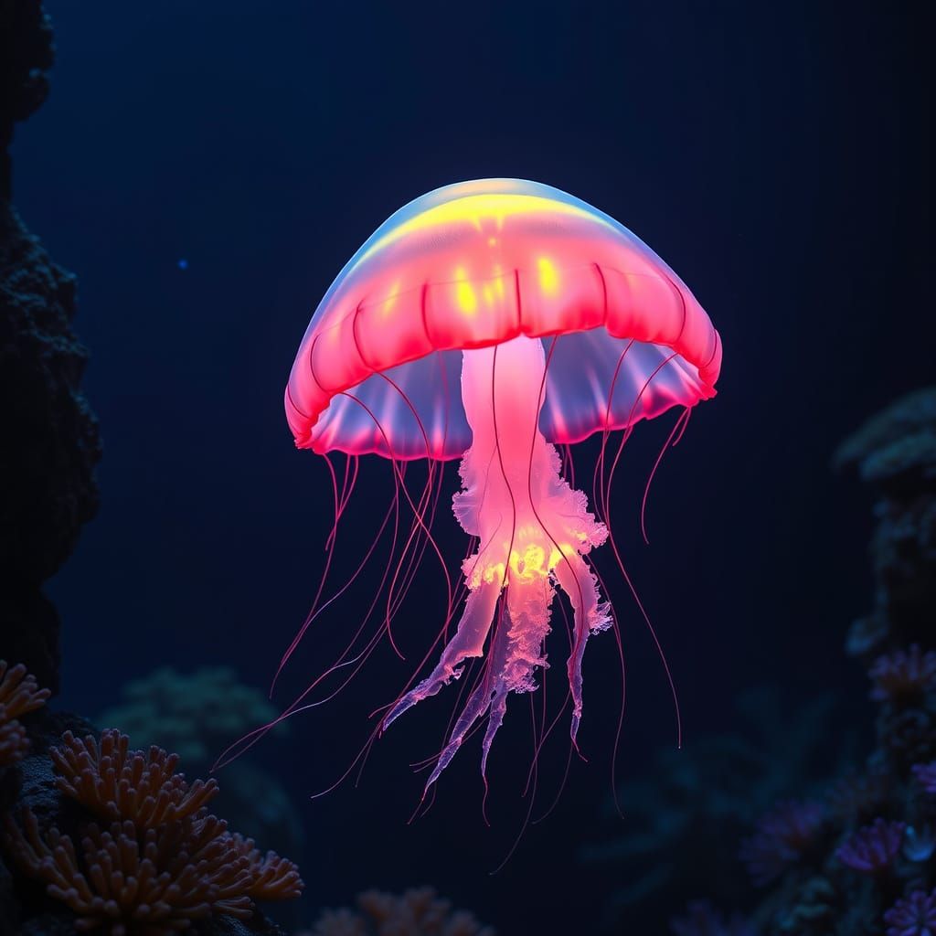 Bioluminescent Jellyfish Illuminates Deep-Sea Trench