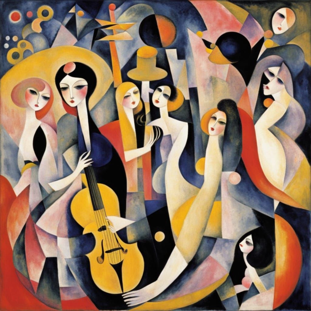 Vibrant Abstract Fusion in Expressive Brushstrokes