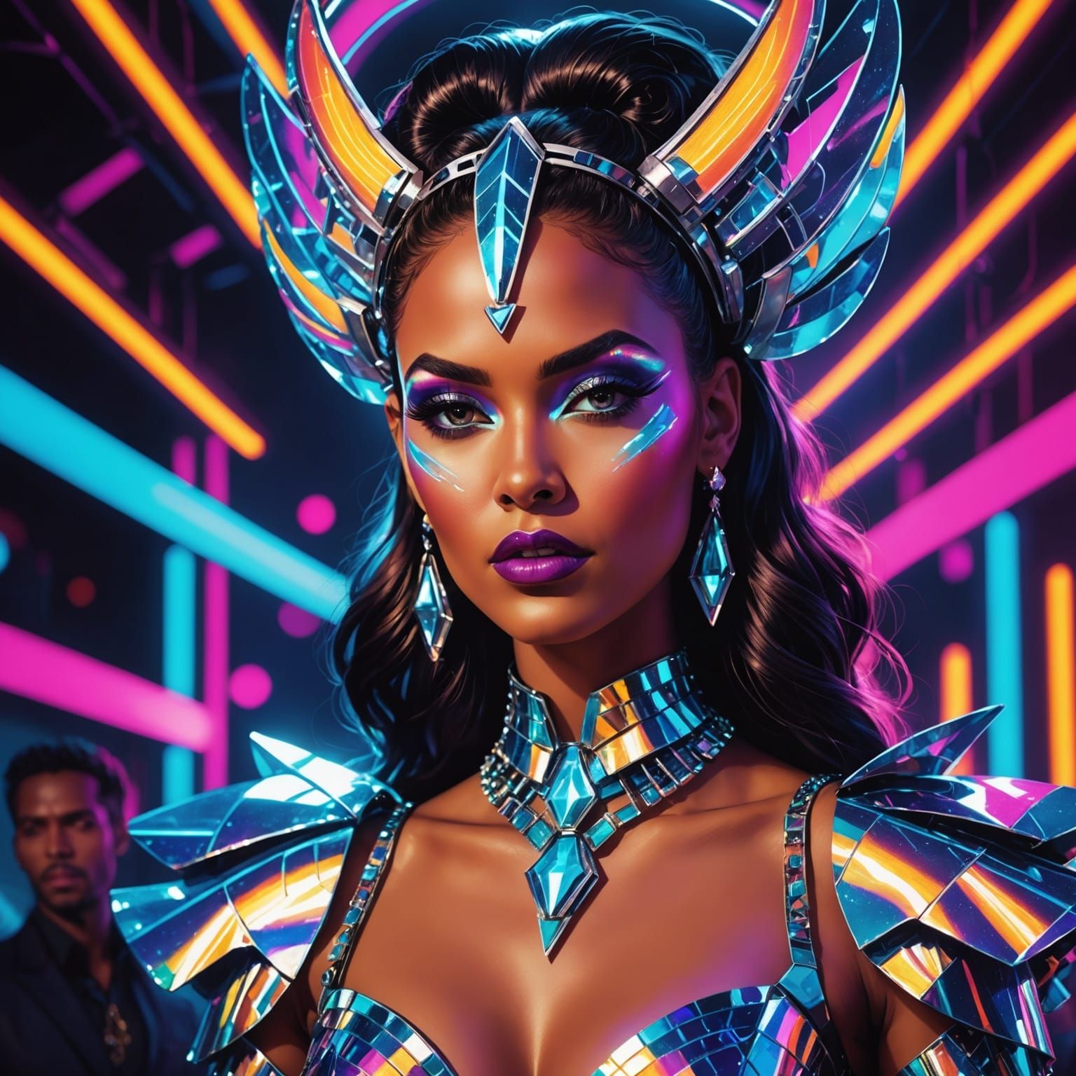 Futuristic Burlesque Show in Fantasy Realism Style