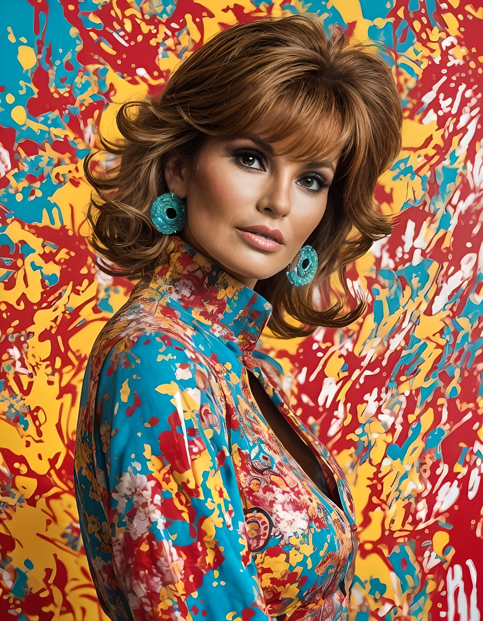 Raquel Welch Portrait in Swinging London Style
