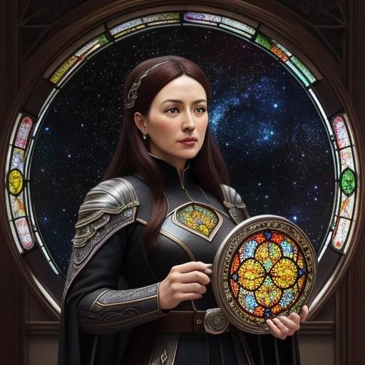 Galaxy Quest: Intricate Stained Glass Masterpiece