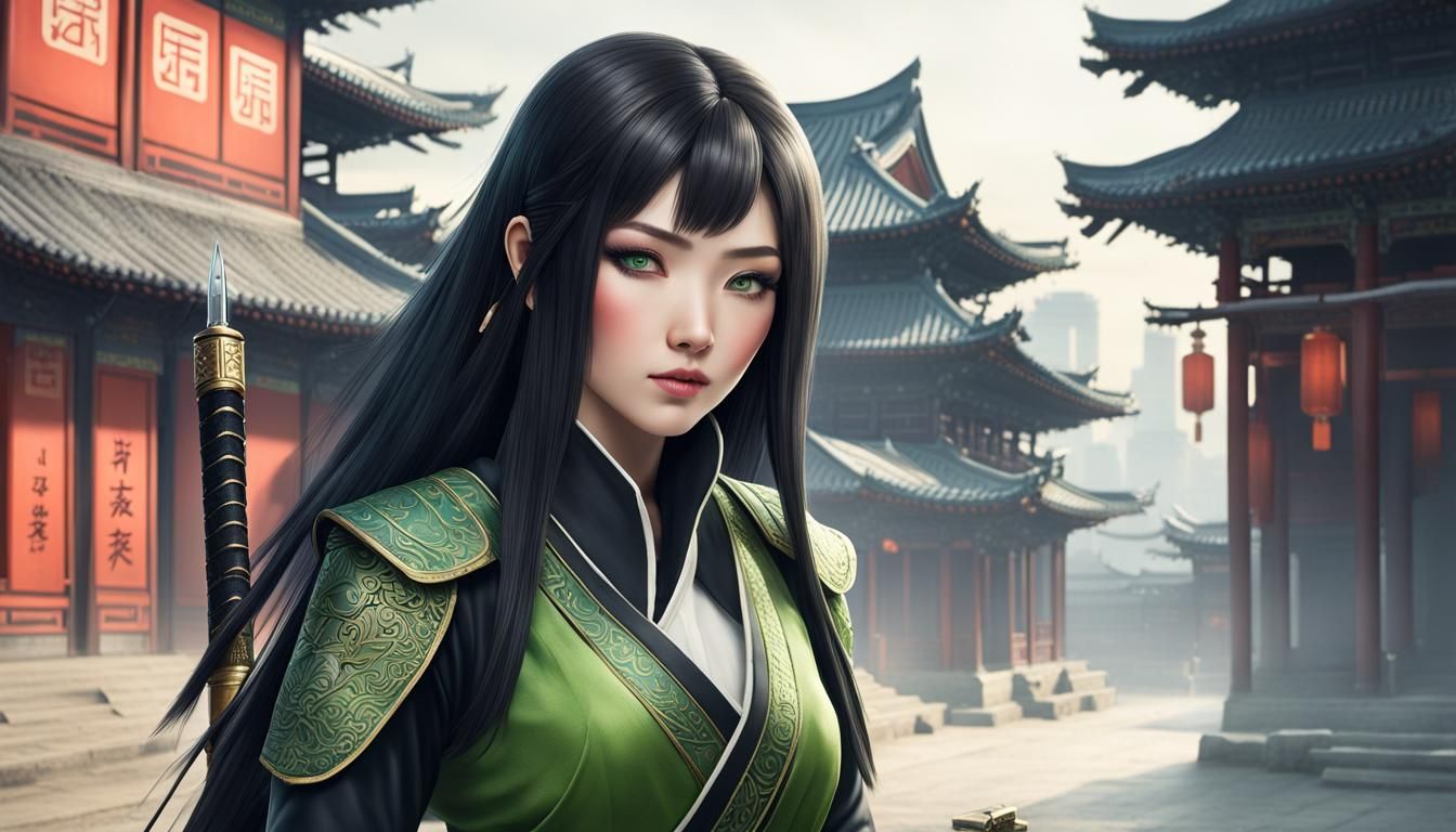 Girl, pretty green eyes