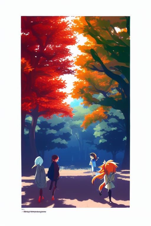 Seasonal Fusion: Anime-Style Digital Illustration