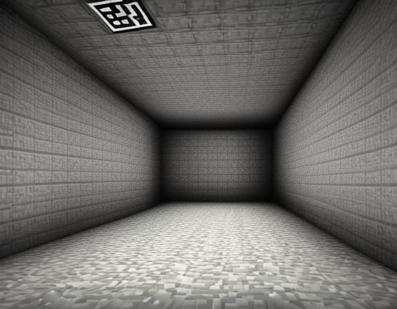 Dark Minecraft Liminal Space Horror 3D Render