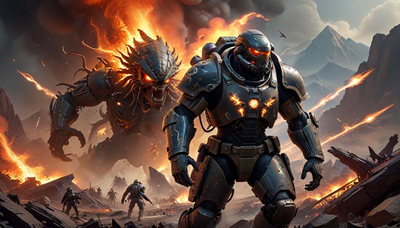 Wounded Commander Emerges from Alien Battlefield