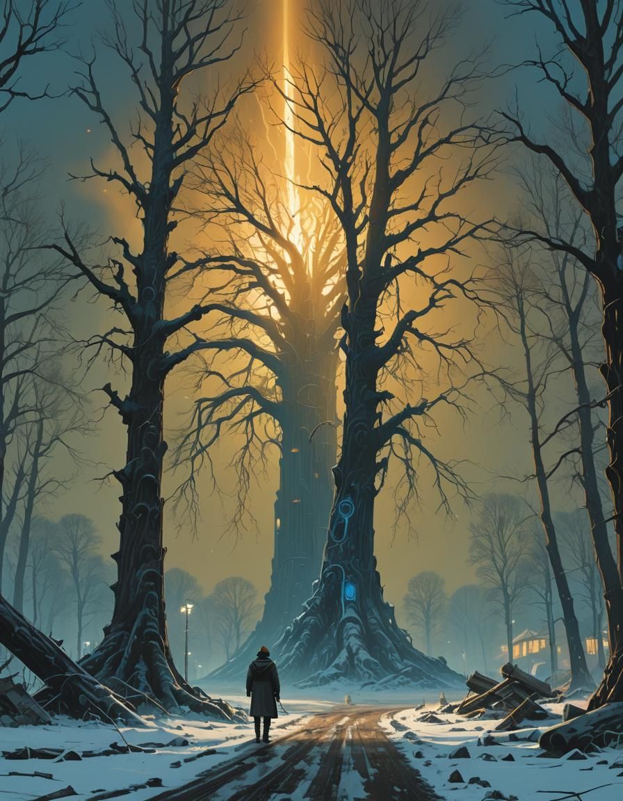 Hero Cloaked in Darkness Radiating Light