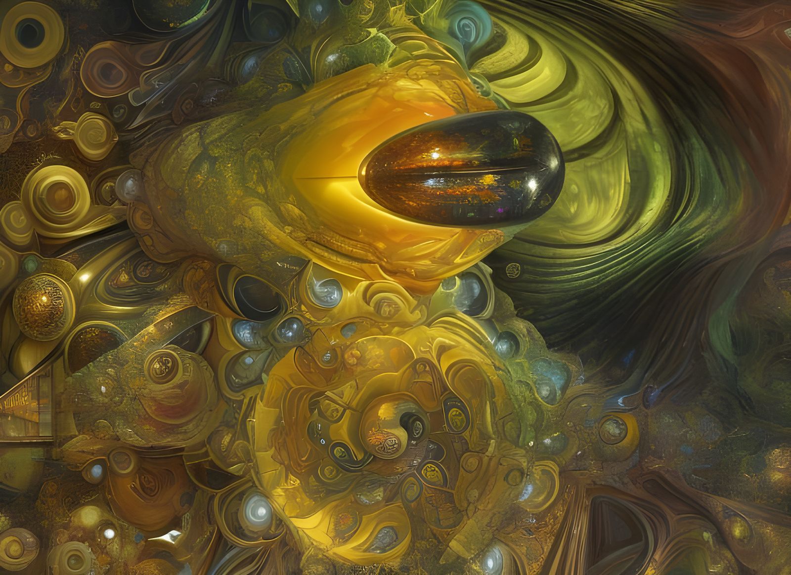 Abstract Fractal Painting with Geometric Patterns