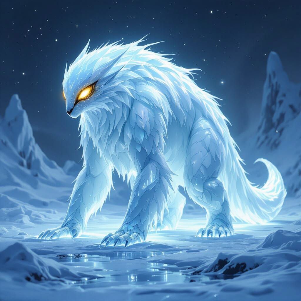 Semi-Transparent Arctic Creature in Hyperrealistic Digital P...