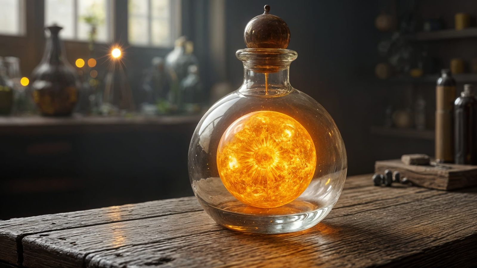 Sun in a Bottle in Wizard's Laboratory