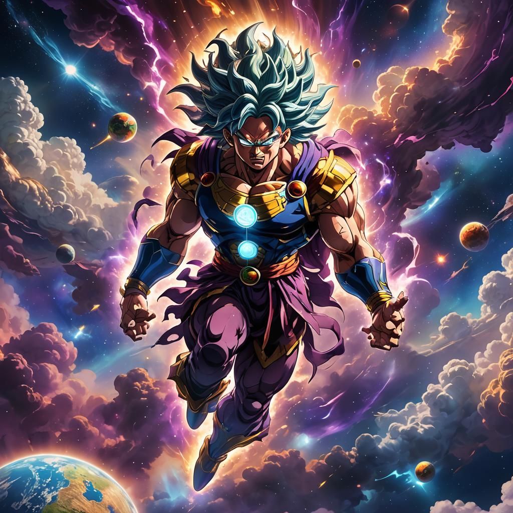 Broly in Space: A Cosmic Surrealism Digital Art