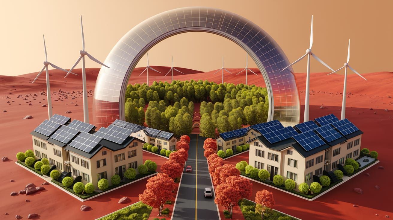 Martian Metropolis Unfolds Under Solar-Powered Dome